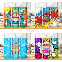 Load image into Gallery viewer, 10 Comic School Quotes Tumbler Wrap Bundle Jpg
