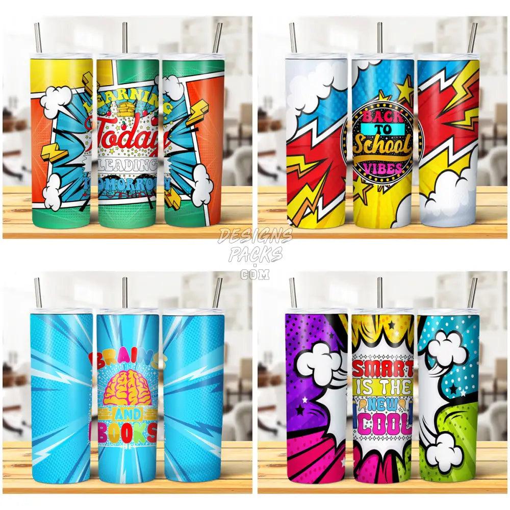 10 Comic School Quotes Tumbler Wrap Bundle Jpg