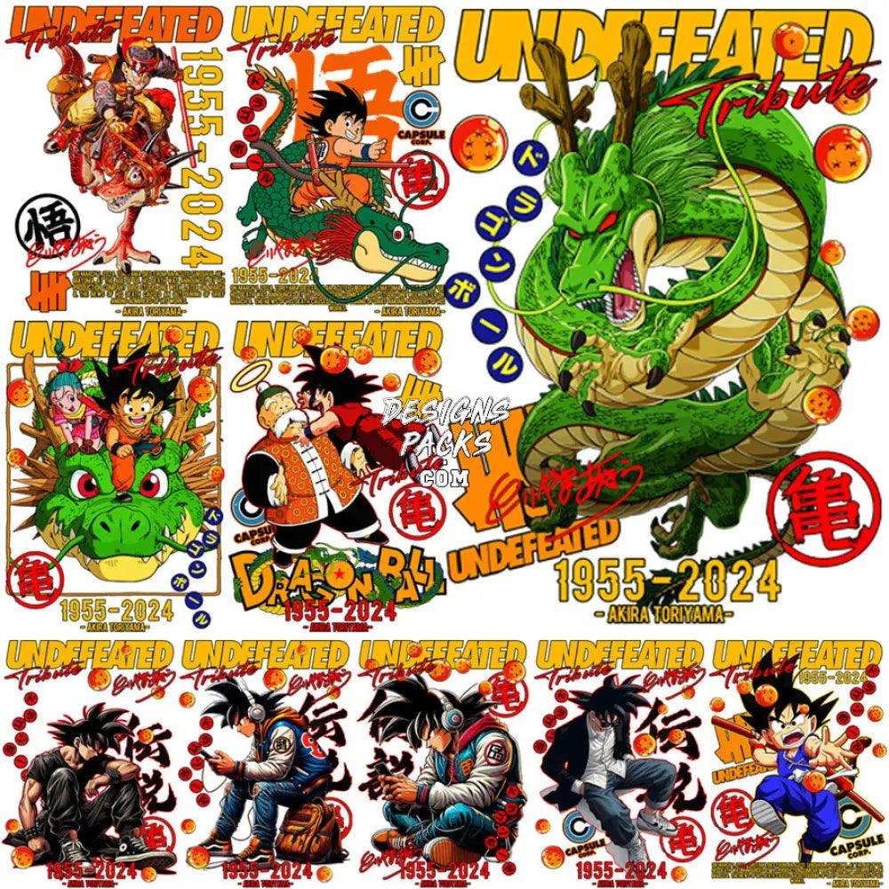 10 Dragon Ball Brand Akira Toriyama Anime Streetwear Designs Bundle Png + Psd