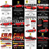 Load image into Gallery viewer, 10 Ferrari Cars Streetwear Racing Dual Colors Designs Bundle PNG
