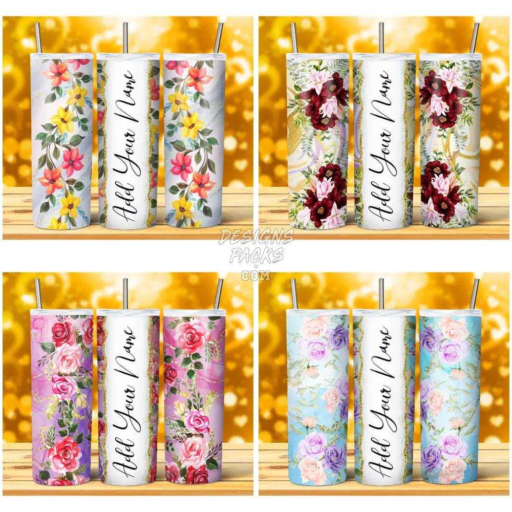 10 Floral Blank Tumbler Wrap Bundle Jpg