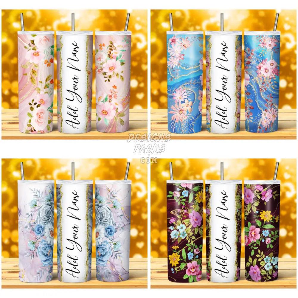 10 Floral Blank Tumbler Wrap Bundle Jpg