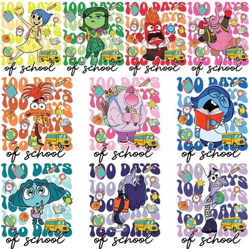 10 Inside Out Cartoon 100 Days Of Schools Designs Bundle PNG