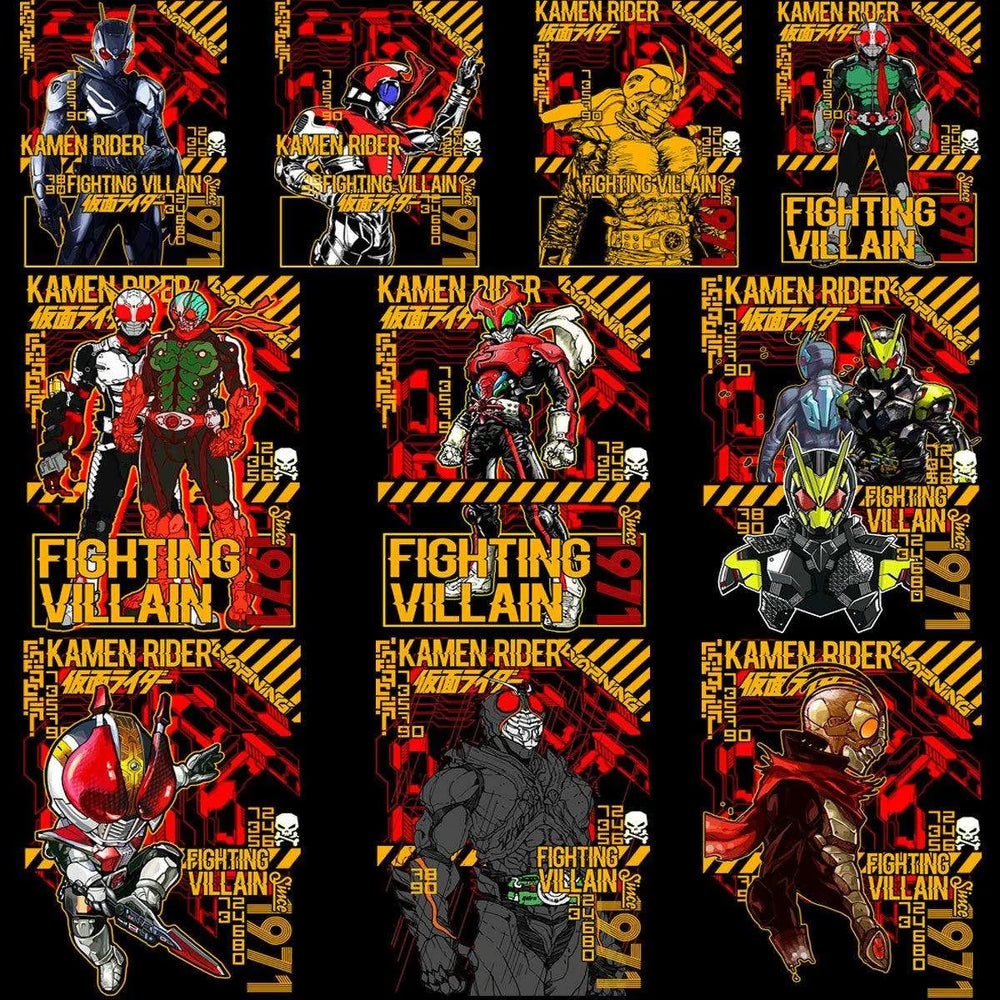 10 Kamen Rider Streetwear Designs Bundle PNG + PSD
