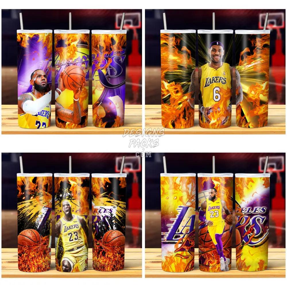 10 Lebron Lakers Fire Tumbler Wrap Bundle Jpg