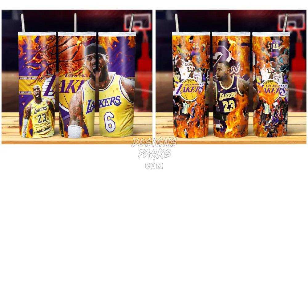 10 Lebron Lakers Fire Tumbler Wrap Bundle Jpg