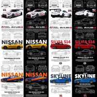 Load image into Gallery viewer, 10 Nissan Cars Streetwear Racing Dual Colors Designs Bundle PNG

