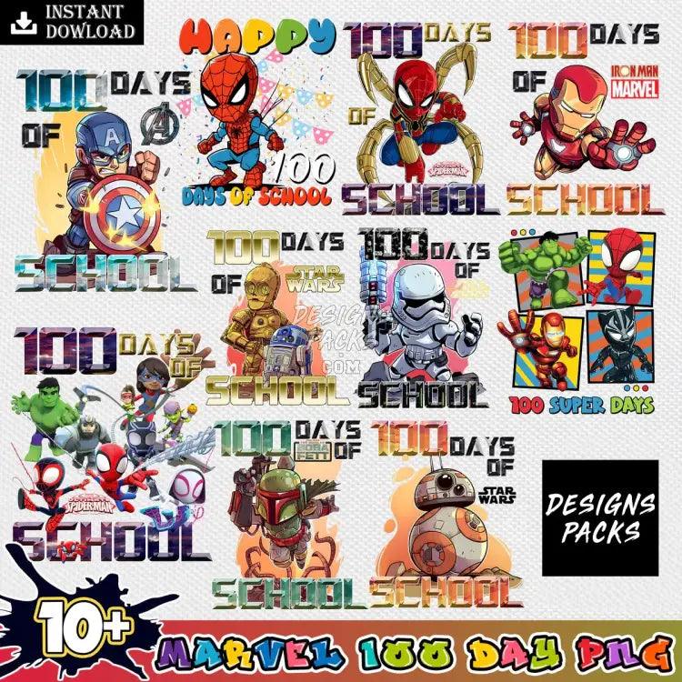 10 Popculture 100 Days Of Schools Bundle Png