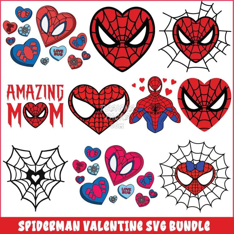 10 Spider Hero Valentine Designs Bundle Png