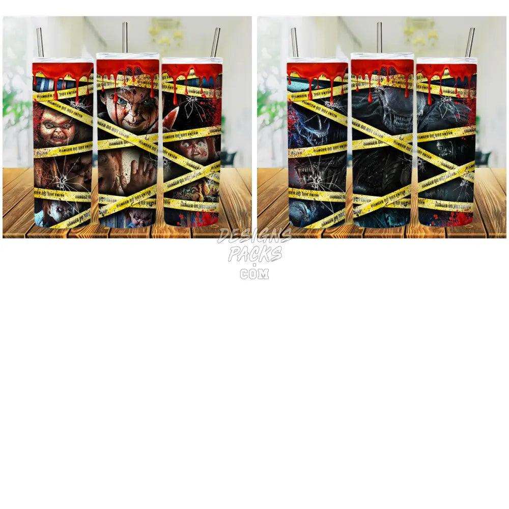 10 Villain Halloween Tumbler Wrap Bundle Jpg