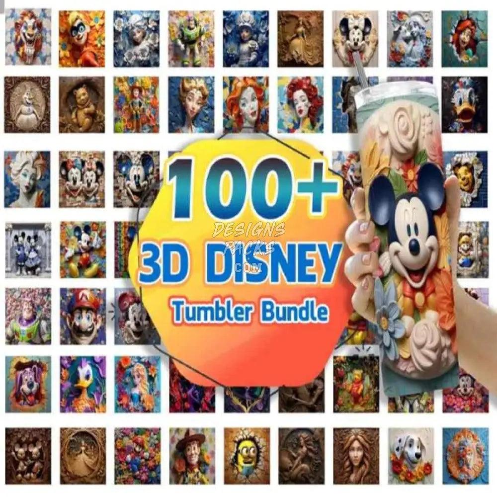 100 Cartoon 3D Tumbler Wrap Design Png