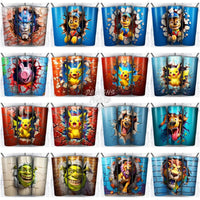 Load image into Gallery viewer, 100 Cartoon Broken Wall Mix Tumbler Wrap Bundle Jpg
