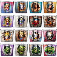 Load image into Gallery viewer, 100 Cartoon Broken Wall Mix Tumbler Wrap Bundle Jpg
