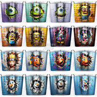 Load image into Gallery viewer, 100 Cartoon Broken Wall Mix Tumbler Wrap Bundle Jpg
