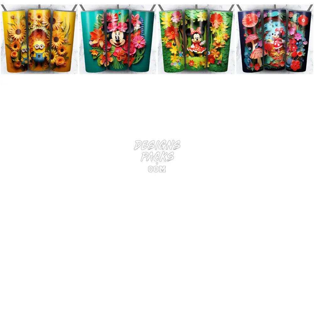 100 Cartoon Pop Culture Paper Art Tumbler Wrap Bundle Jpg