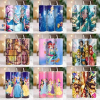 Load image into Gallery viewer, 100 Cartoon Princess Tumbler Wrap Bundle Png
