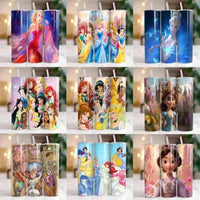 Load image into Gallery viewer, 100 Cartoon Princess Tumbler Wrap Bundle Png
