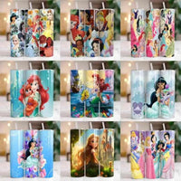 Load image into Gallery viewer, 100 Cartoon Princess Tumbler Wrap Bundle Png
