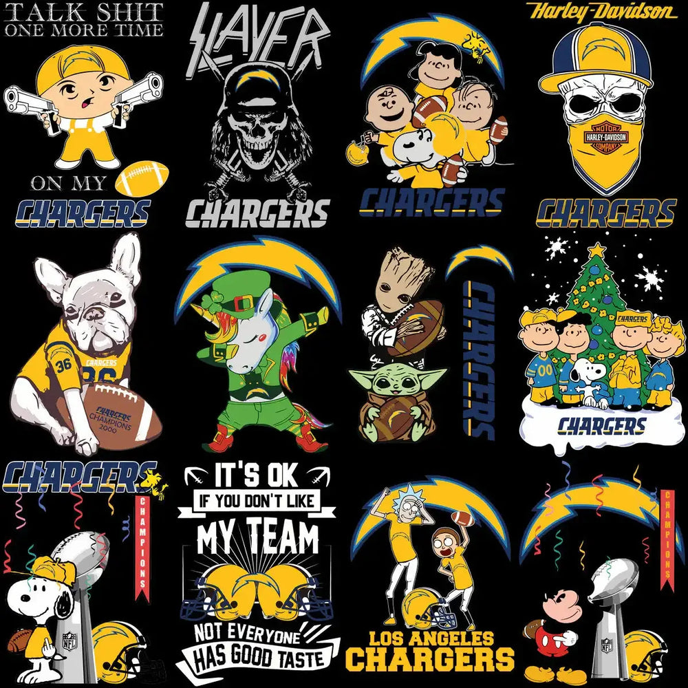 100 Chargers MEGA Los Angeles Football Team Designs Bundle PNG