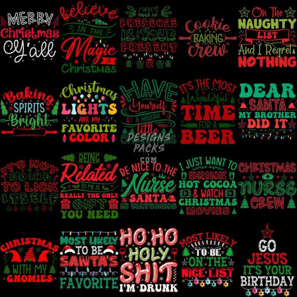 100 Christmas Mixed Niches Designs Bundle Png