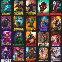 Load image into Gallery viewer, 100 Comics Superheroes &amp; Villains Halftone Designs Bundle PNG
