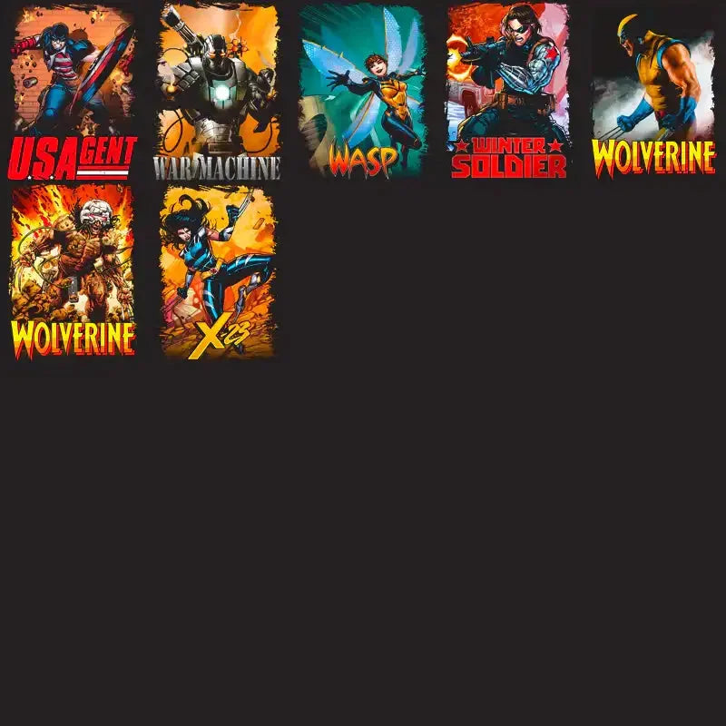 100 Comics Superheroes & Villains Halftone Designs Bundle PNG