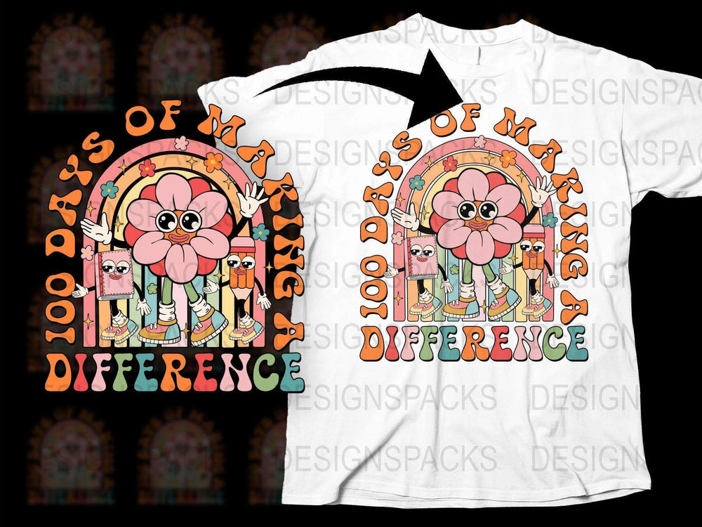 Colorful Cartoon Octopus T-Shirt, Unisex Kids Animal Graphic Tee, Fun 100 Days of School Celebration Shirt