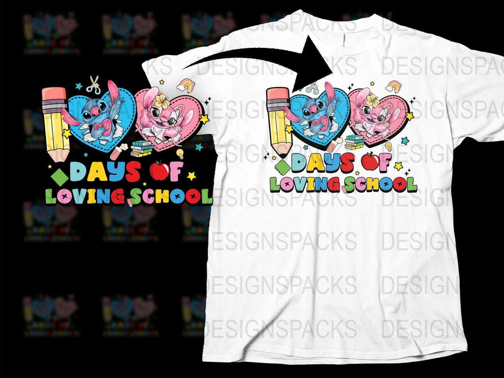 Kids School Love T-Shirt, Cute Cartoon Heart and Pencil Design, Colorful Back to School Tee for Children, Unisex Graphic Shirt