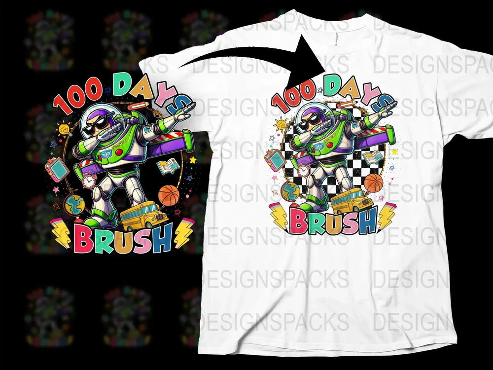 100 Days of School Buzz Lightyear Dab Png Digital Download