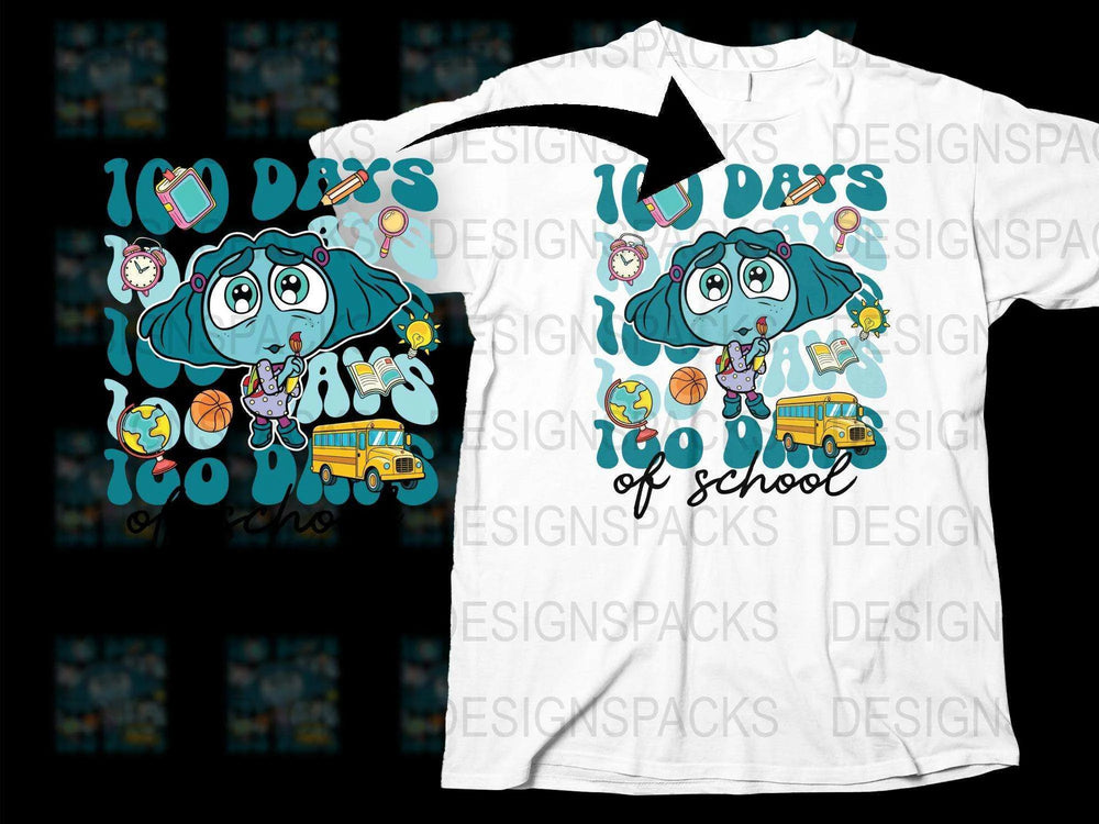 Cute Monster 100 Days of School T-Shirt, Colorful Kids Tee, Celebration School Shirt, Cartoon Design, Fun Graphic Top for Children