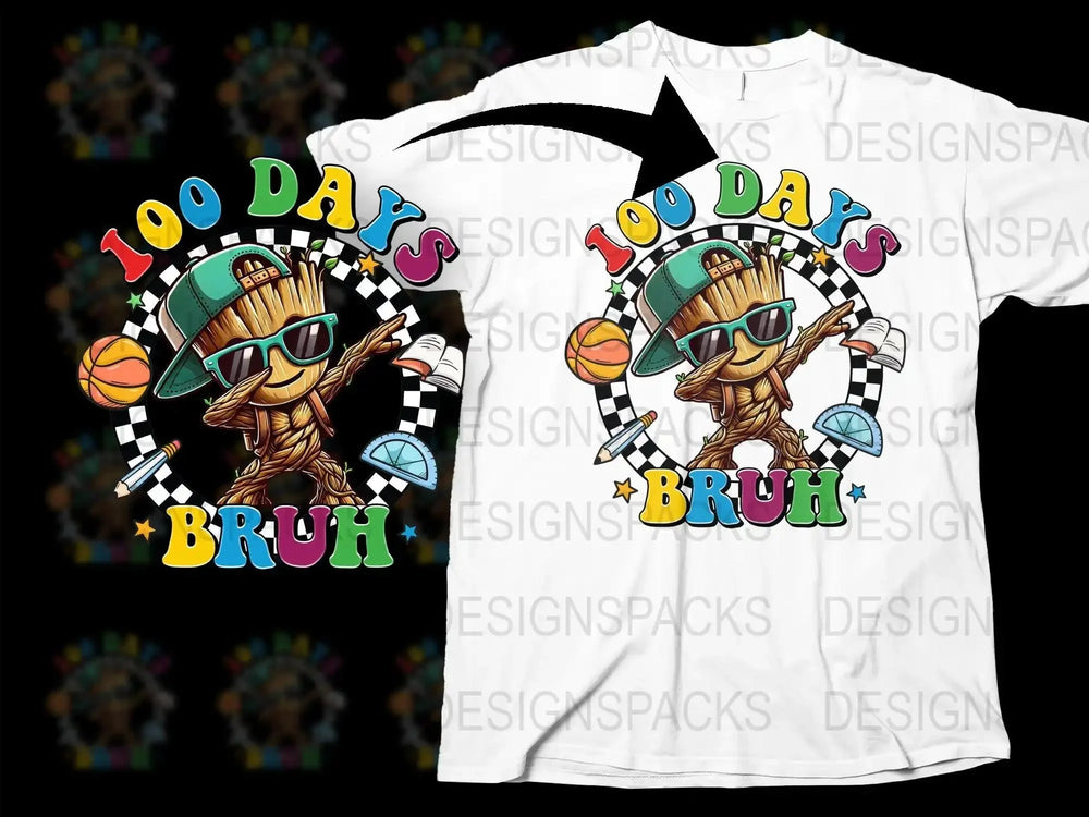100 Days of School Groot Design Png Digital Download