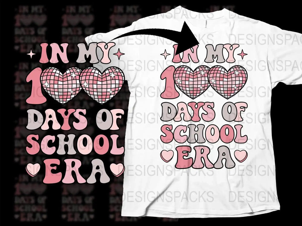 100 Days Of School In My Era Cartoon Png Digital Download