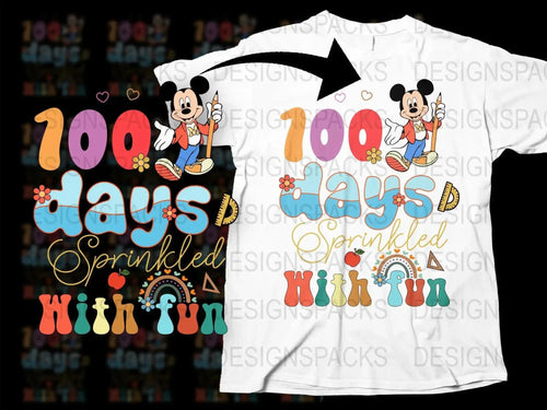 100 Days Of School Mickey Mouse Fun Png Digital Download