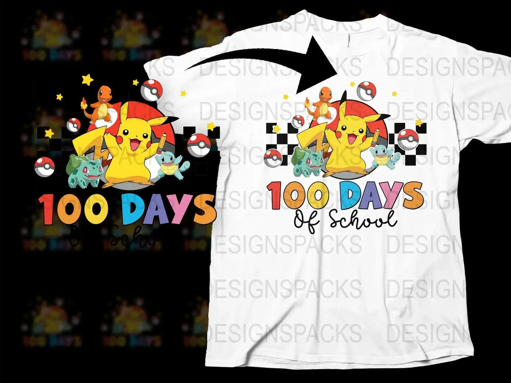 100 Days Of School Pokémon Png Digital Download
