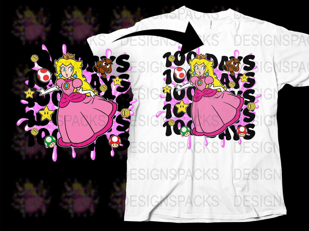 Princess Peach Graphic T-Shirt, Fun Colorful Video Game Tee, Gift for Gamers, Kids and Adults Sizes Available