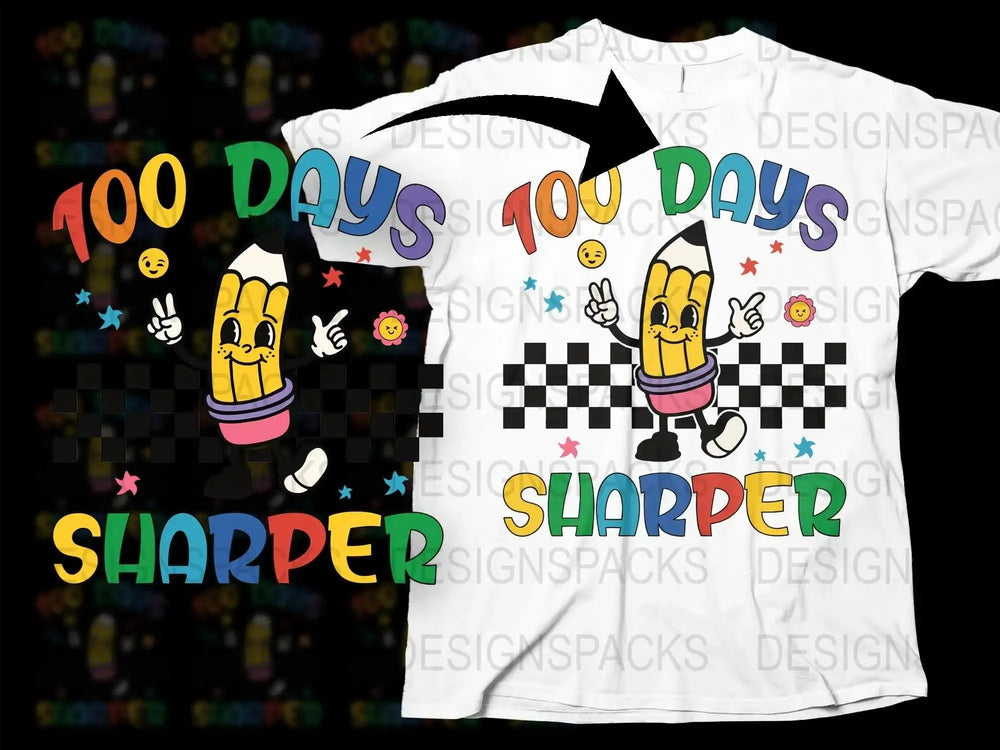 100 Days Sharper Colorful Png Digital Download
