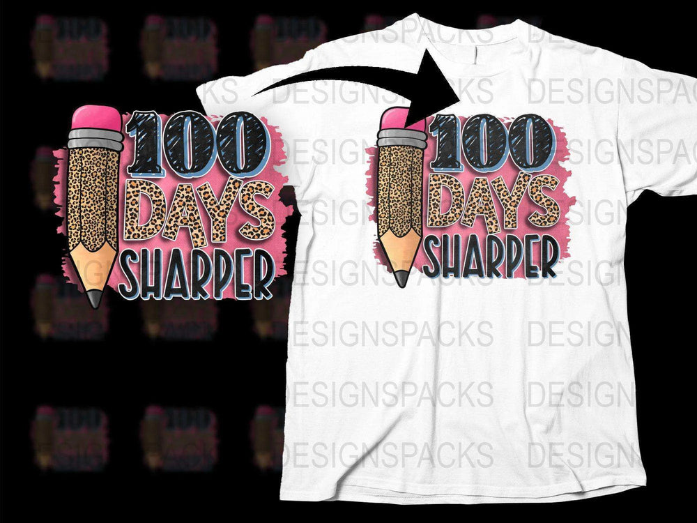 100 Days Sharper Png Digital Download for School Celebrations