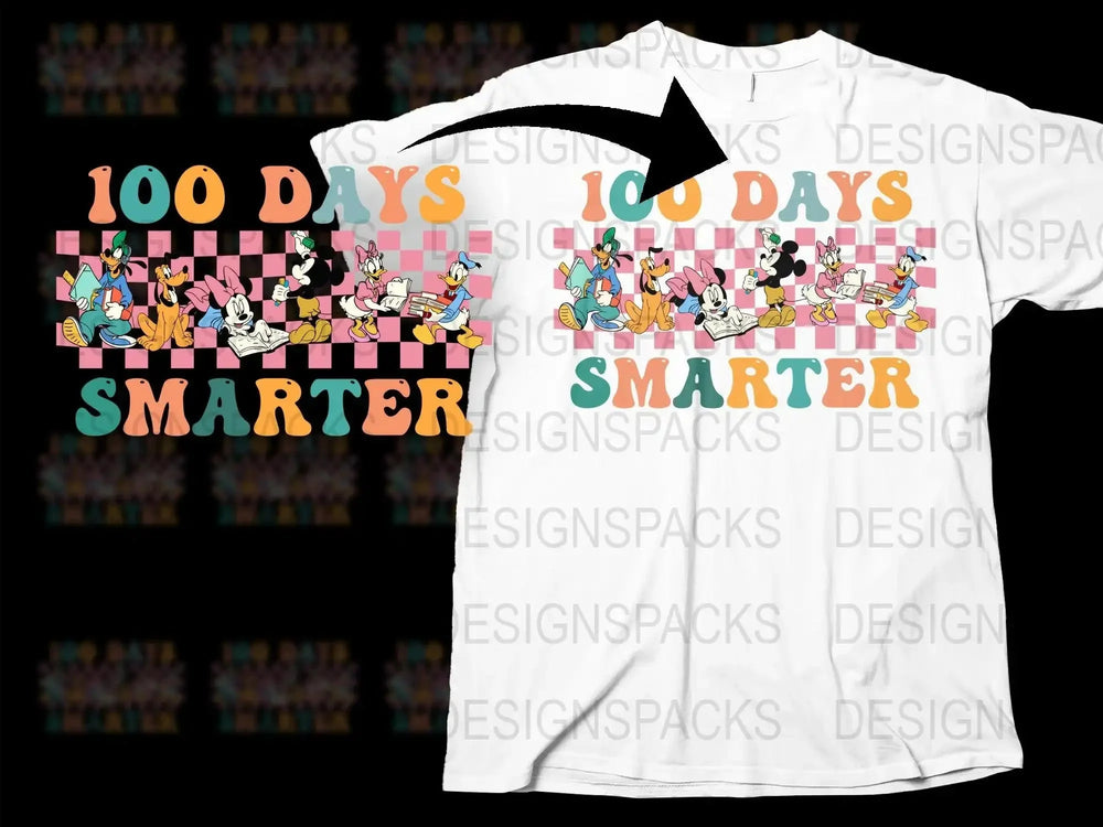 100 Days Smarter Cartoon Png Digital Download