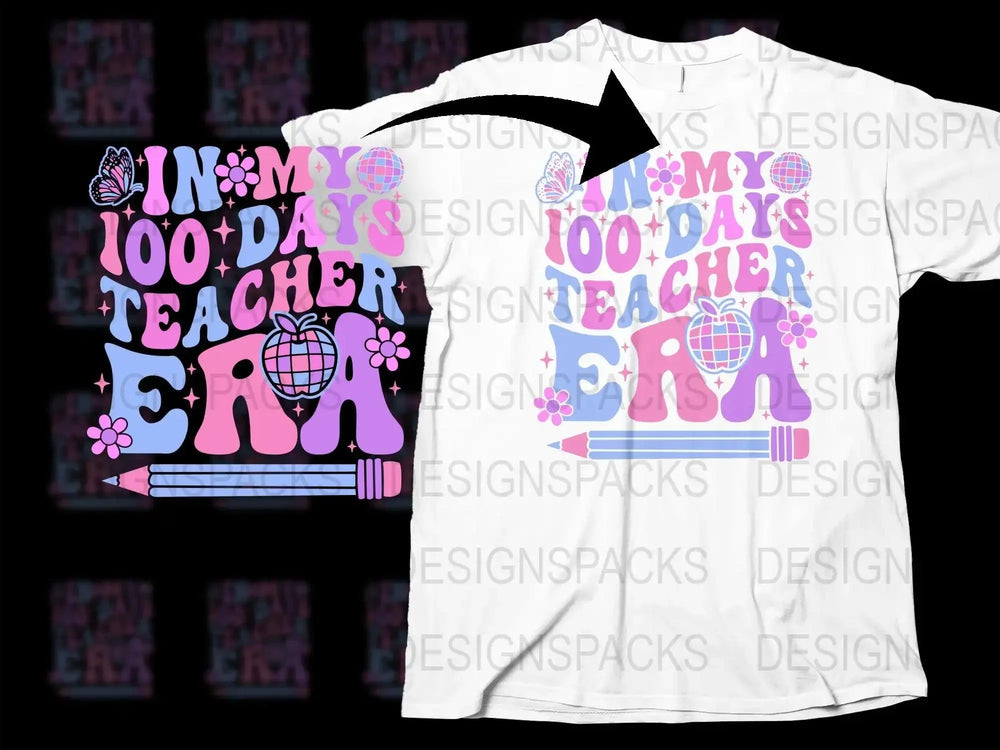 100 Days Teacher Era Graphic Png Digital Download