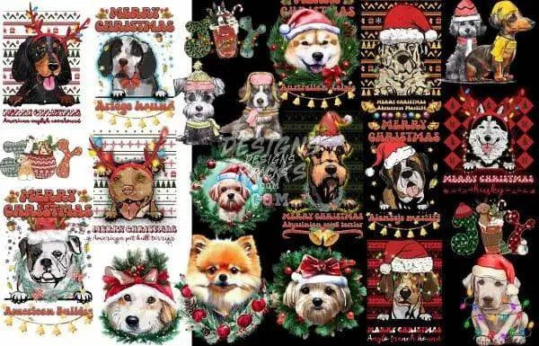 100 Dogs Christmas Designs Bundle PNG