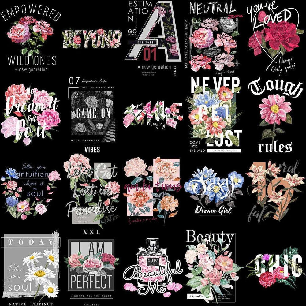 100 Floral Streetwear Designs Bundle PNG + EPS
