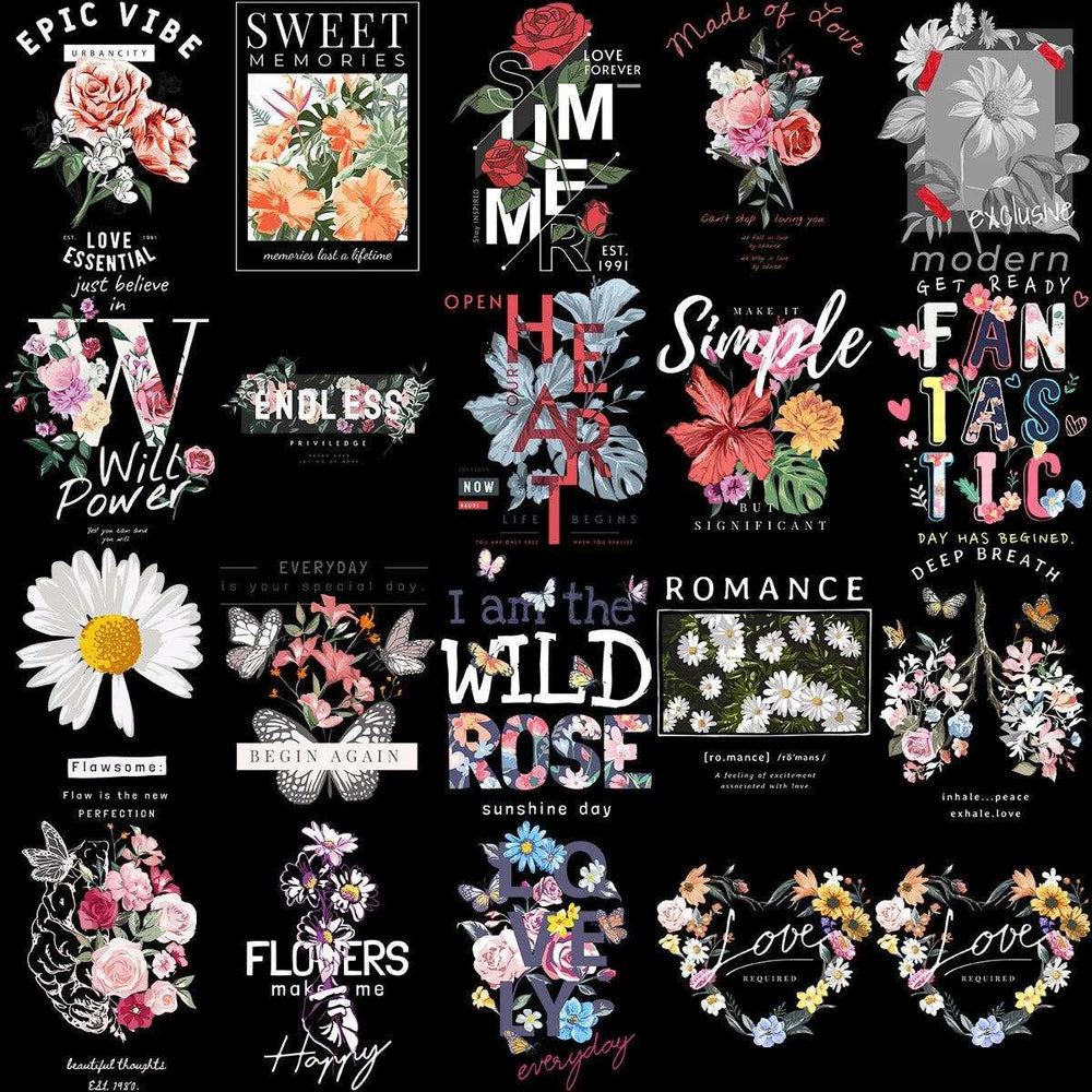 100 Floral Streetwear Designs Bundle PNG + EPS