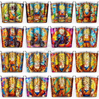 Load image into Gallery viewer, 100 Goku Stained Glass Anime Tumbler Wrap Bundle Jpg
