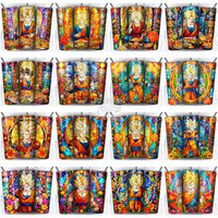 Load image into Gallery viewer, 100 Goku Stained Glass Anime Tumbler Wrap Bundle Jpg
