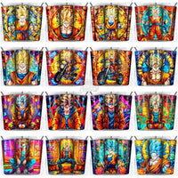 Load image into Gallery viewer, 100 Goku Stained Glass Anime Tumbler Wrap Bundle Jpg

