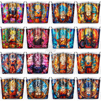 Load image into Gallery viewer, 100 Goku Stained Glass Anime Tumbler Wrap Bundle Jpg
