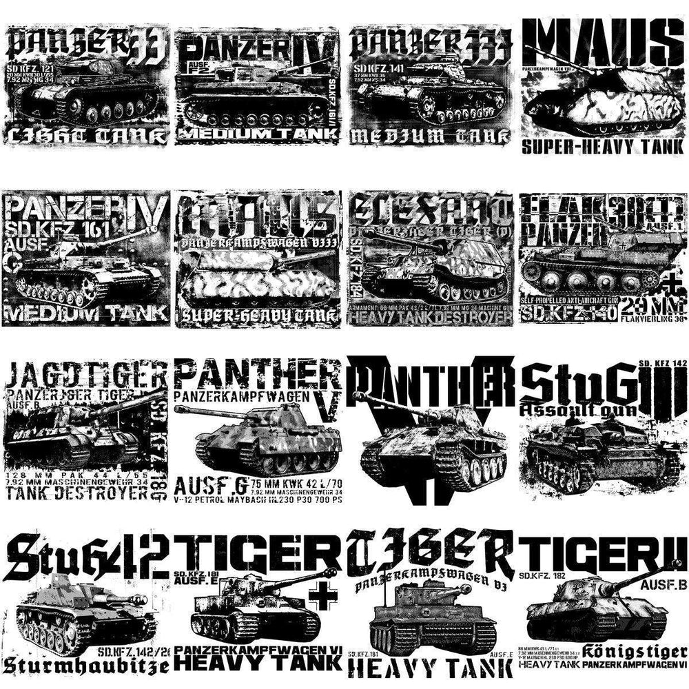 100 Tank Military War Fighting Designs Bundle PNG