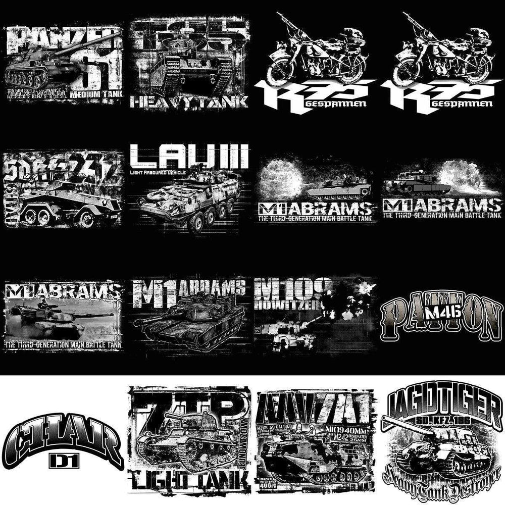 100 Tank Military War Fighting Designs Bundle PNG