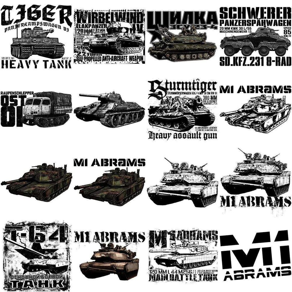 100 Tank Military War Fighting Designs Bundle PNG