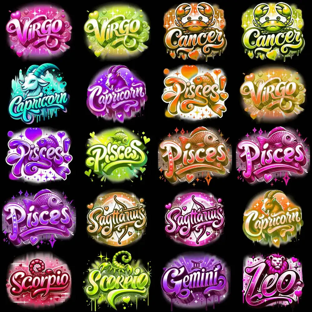 100 Zodiac Signs Colors Designs Bundle PNG